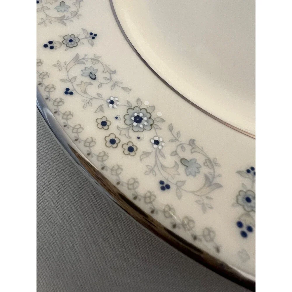 Vintage Minton Beaumaris Bread Plates (8) Fine Bone China Blue Floral 6.5